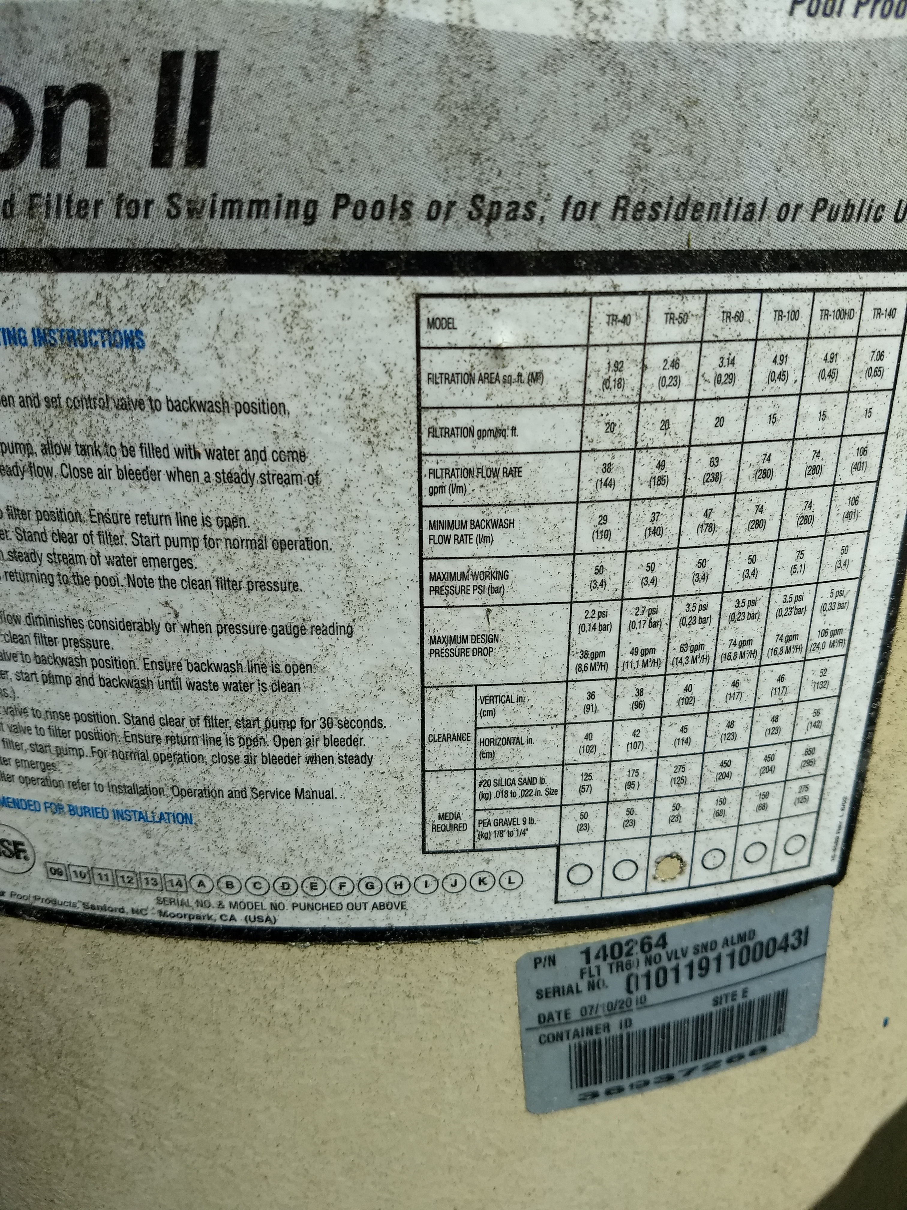 Questions for Pentair Sand Filter Lateral, 6-11/16
