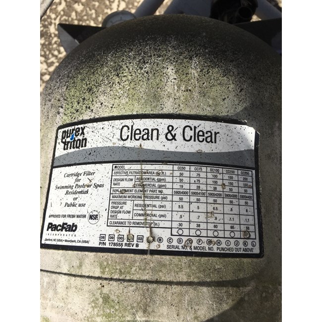 Pentair Clean & Clear Lid, 75/150/200 sqft Almond After 11-98 (178561)