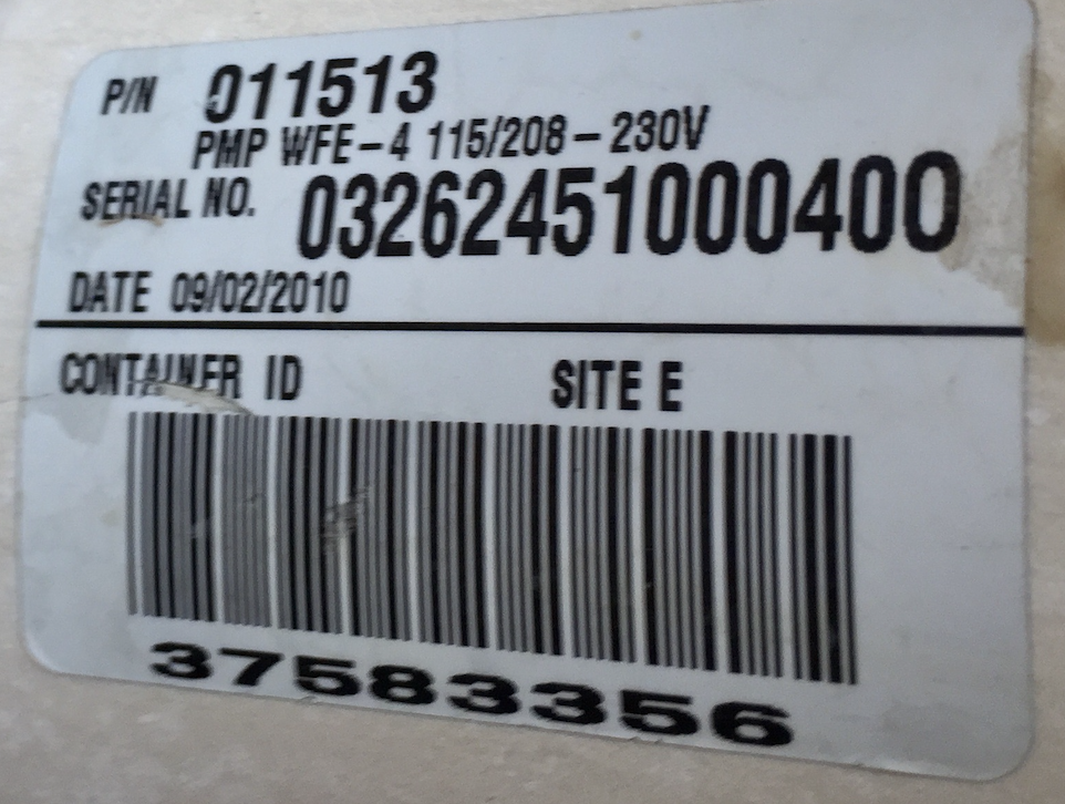 Pentair OEM Motor WFE4/WF26 1HP Almond 355010S