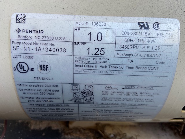 Pentair SuperFlo and Pinnacle Seal Plate, Almond - 356012