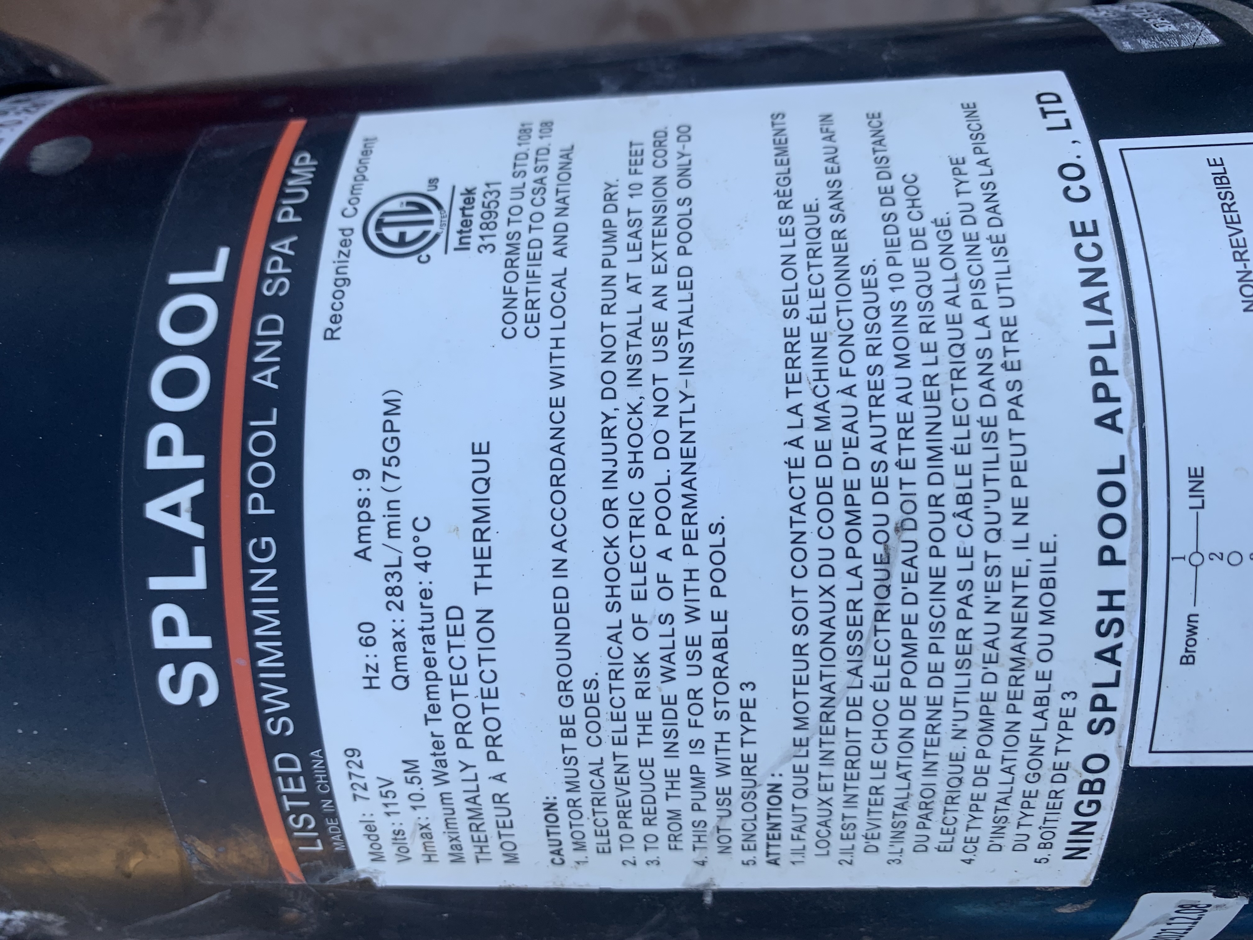 Looking to seal if this seal will work on my 72729 Splapool pool pump ...