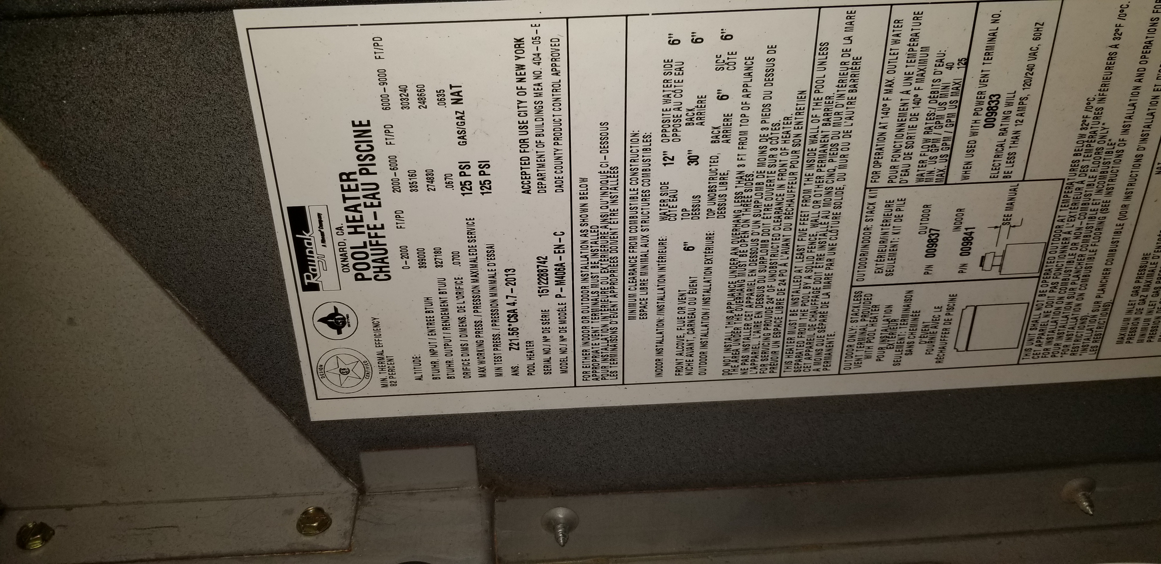 Questions for Raypak IID Pool Heater Pilot Light Assembly, Natural Gas and Propane 002003F
