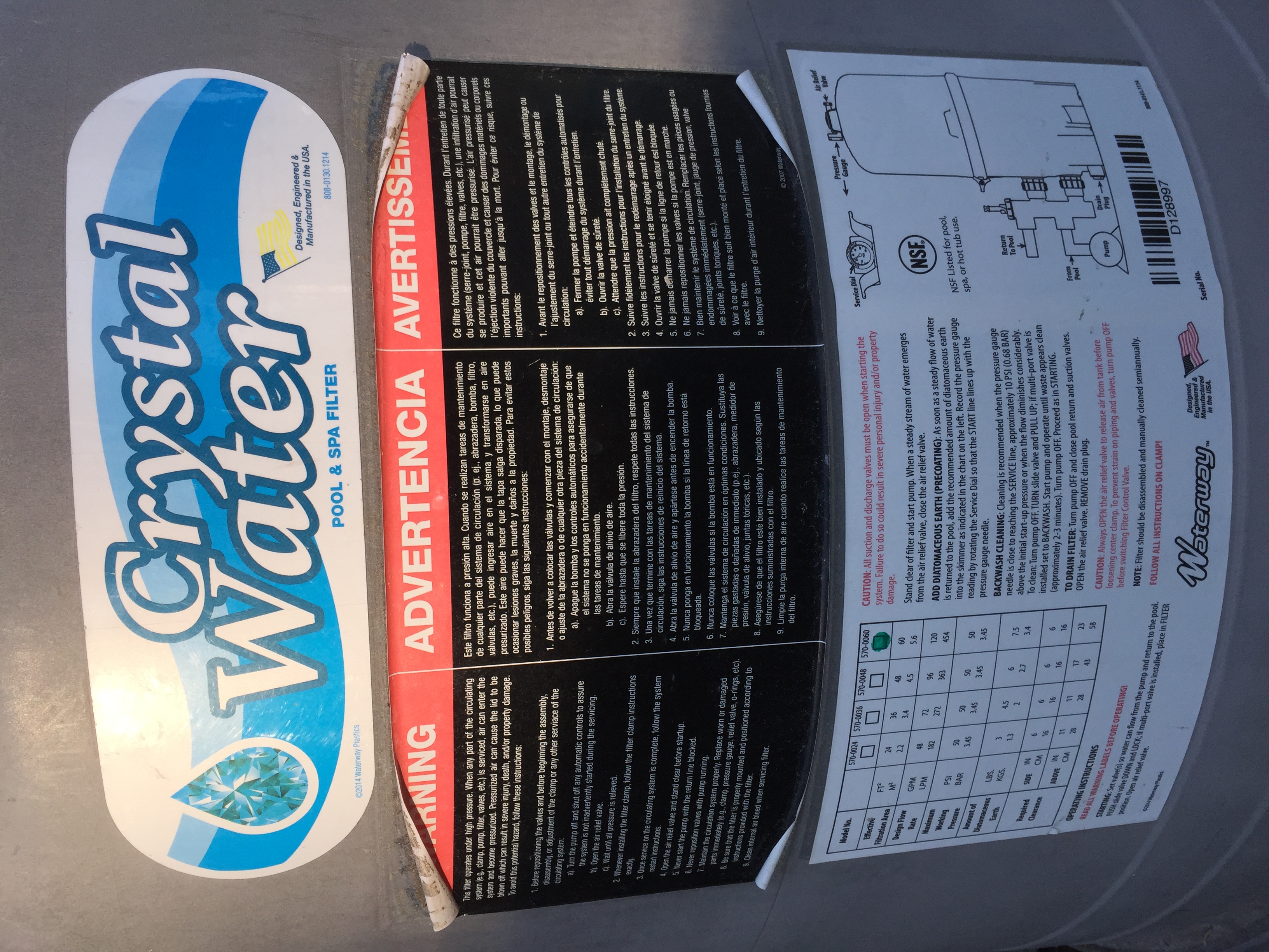 Waterway Crystal Water Filter Body Bottom with Labels 5504407