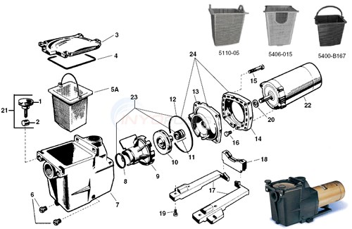 A.O. Smith Century® UST1102 - 1.0 HP Replacement Pool Pump Motor  Round Flange | 56J Frame | Single Speed