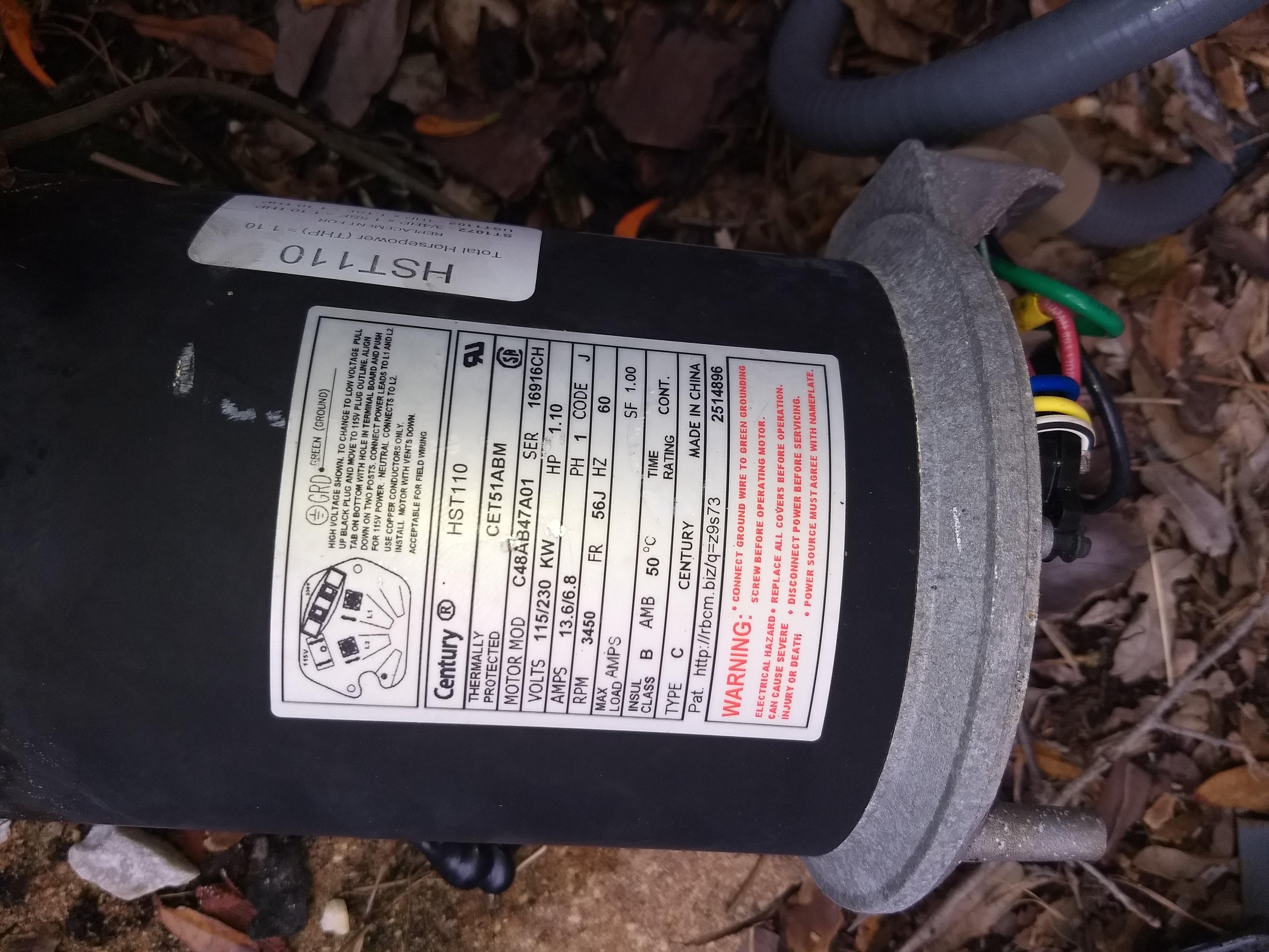 A.O. Smith Century® UST1102 - 1.0 HP Replacement Pool Pump Motor  Round Flange | 56J Frame | Single Speed