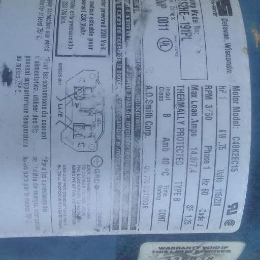 A.O. Smith Century® 1.0 HP Up-Rated Pool Pump Motor - USQ1102  Single Speed | Square Flange | 48Y Frame