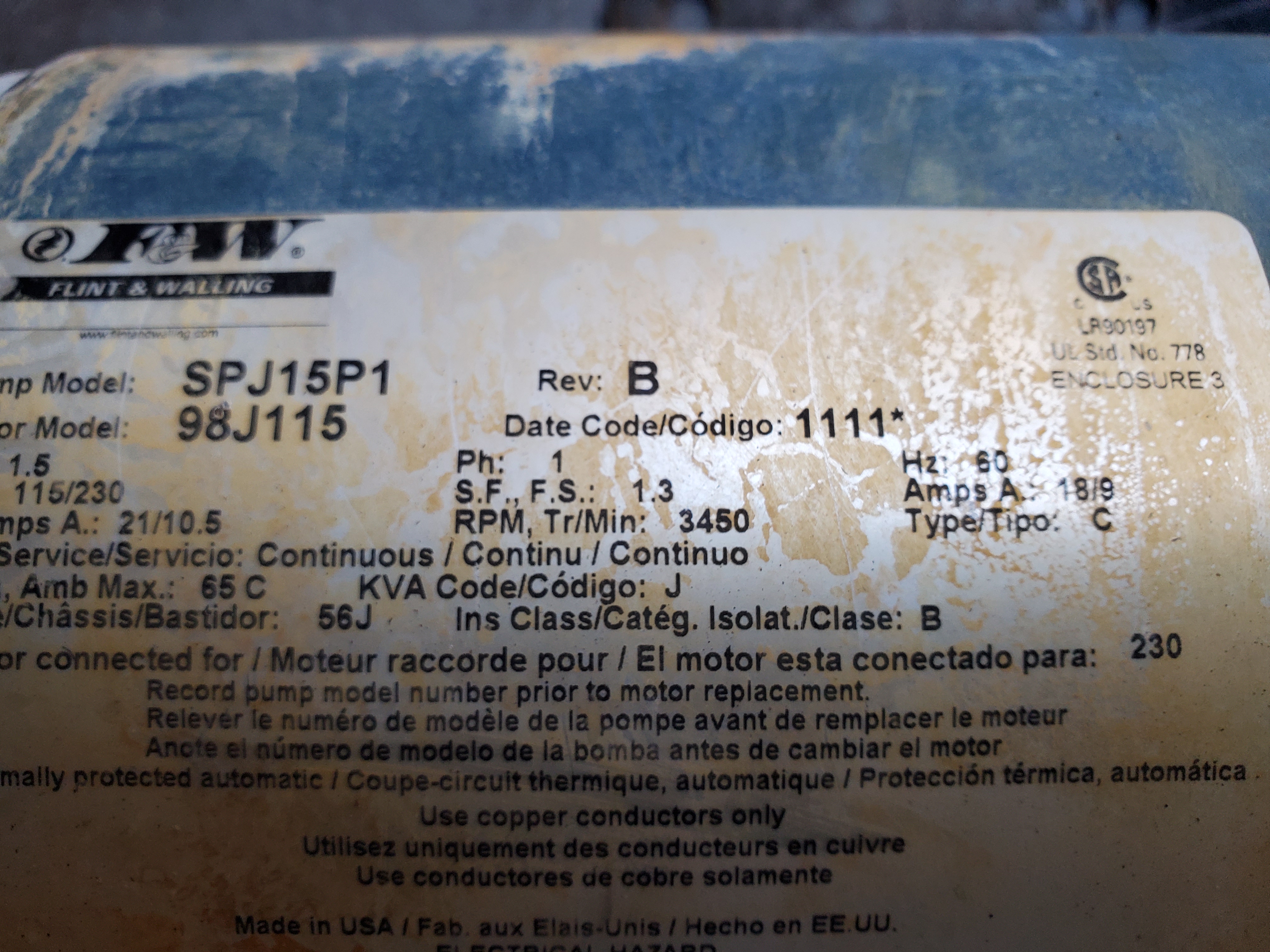 A.O. Smith Century® UST1152 - 1.5 HP Replacement Pool Pump Motor  Round Flange | 56J Frame | Single Speed