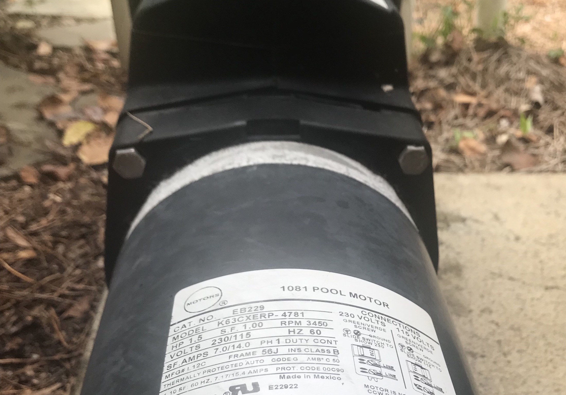 A.O. Smith Century® UST1152 - 1.5 HP Replacement Pool Pump Motor  Round Flange | 56J Frame | Single Speed