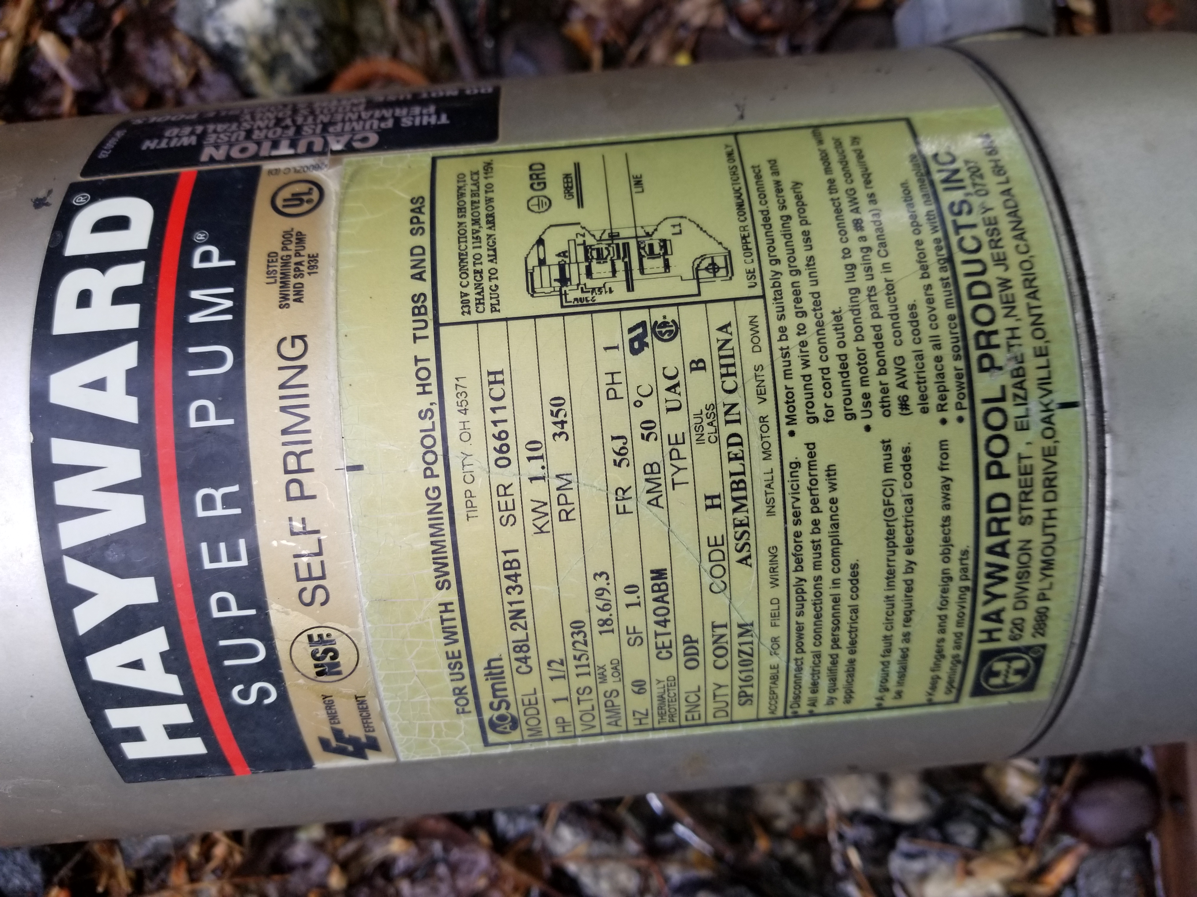 A.O. Smith Century® UST1152 - 1.5 HP Replacement Pool Pump Motor  Round Flange | 56J Frame | Single Speed