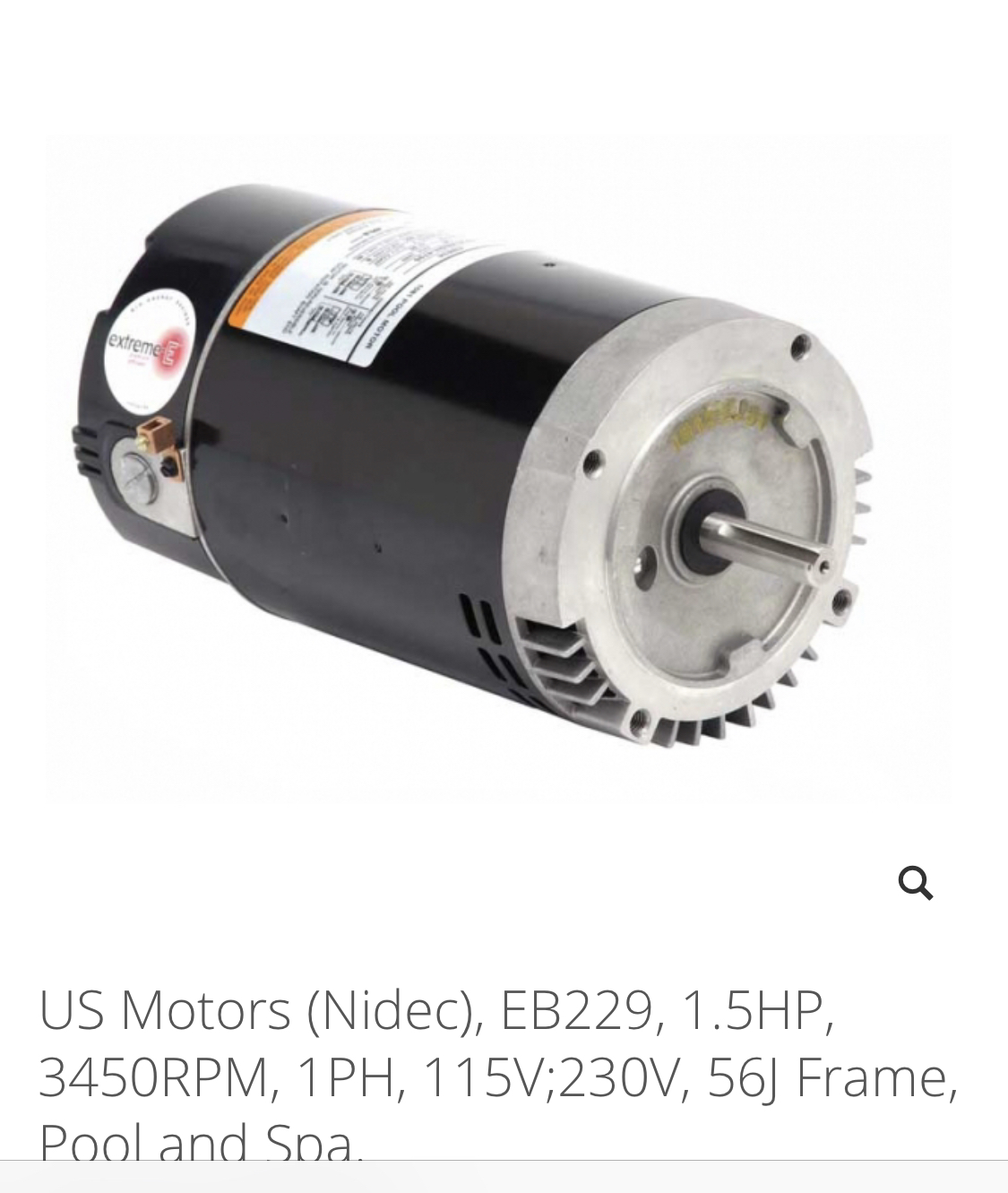 A.O. Smith Century® UST1152 - 1.5 HP Replacement Pool Pump Motor  Round Flange | 56J Frame | Single Speed