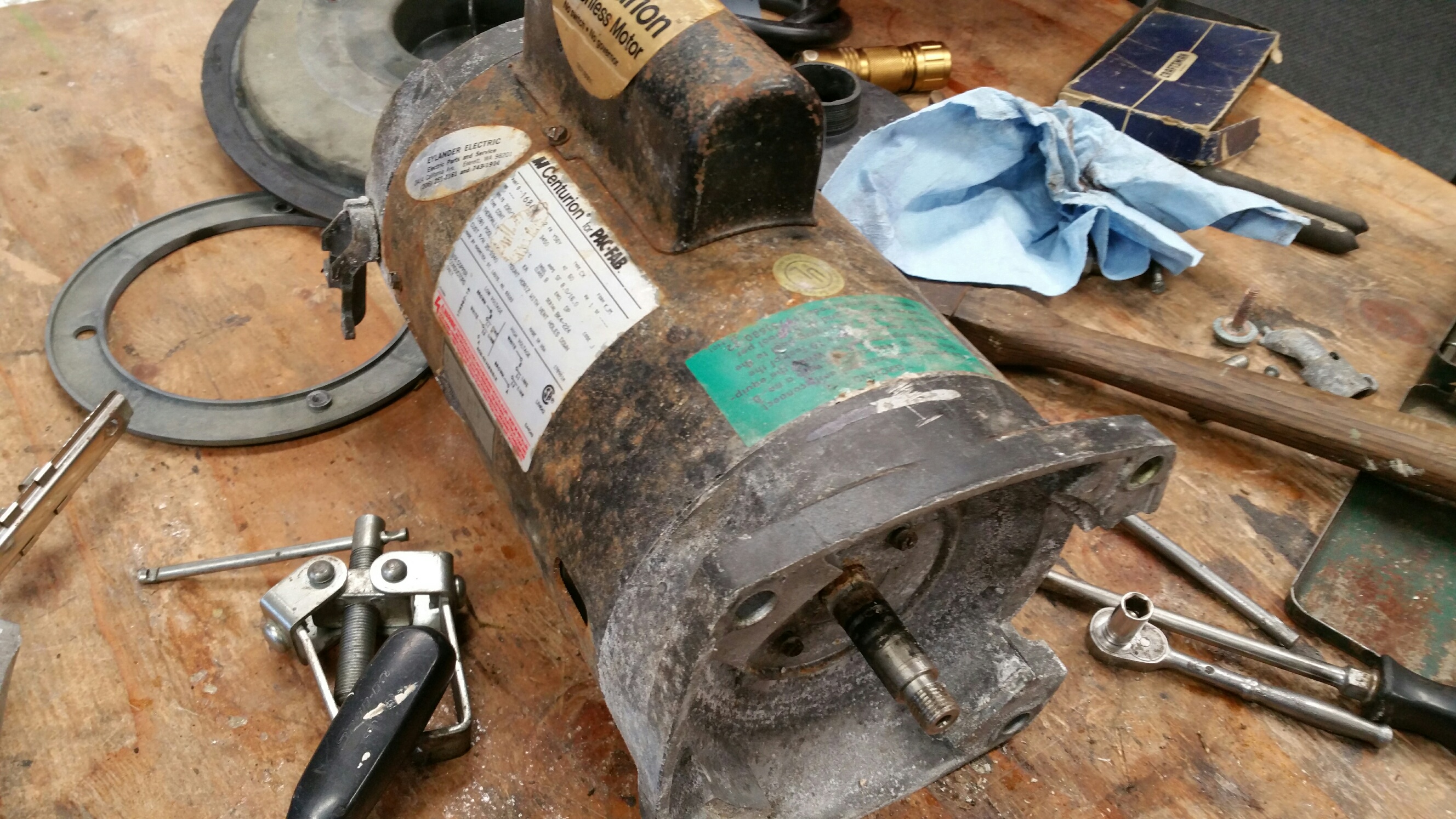 Century (A.O. Smith) 1.5 HP Full Rate Motor, Square Flange 56Y Frame, Single Speed - Model B2858