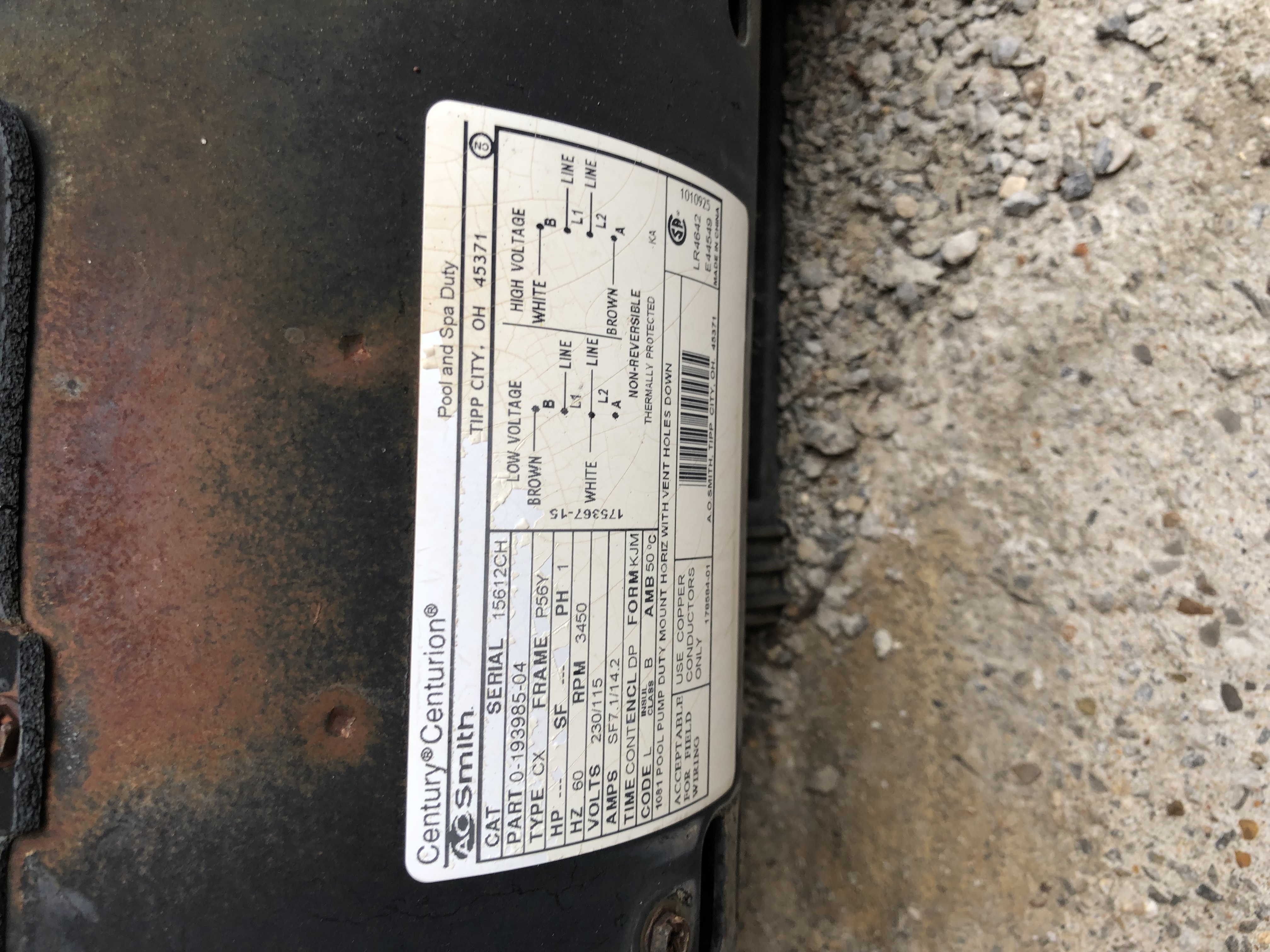 Century (A.O. Smith) 1.65 HP Motor, V-Green, Square Flange 48Y, Variable Speed - Model ECM16SQU