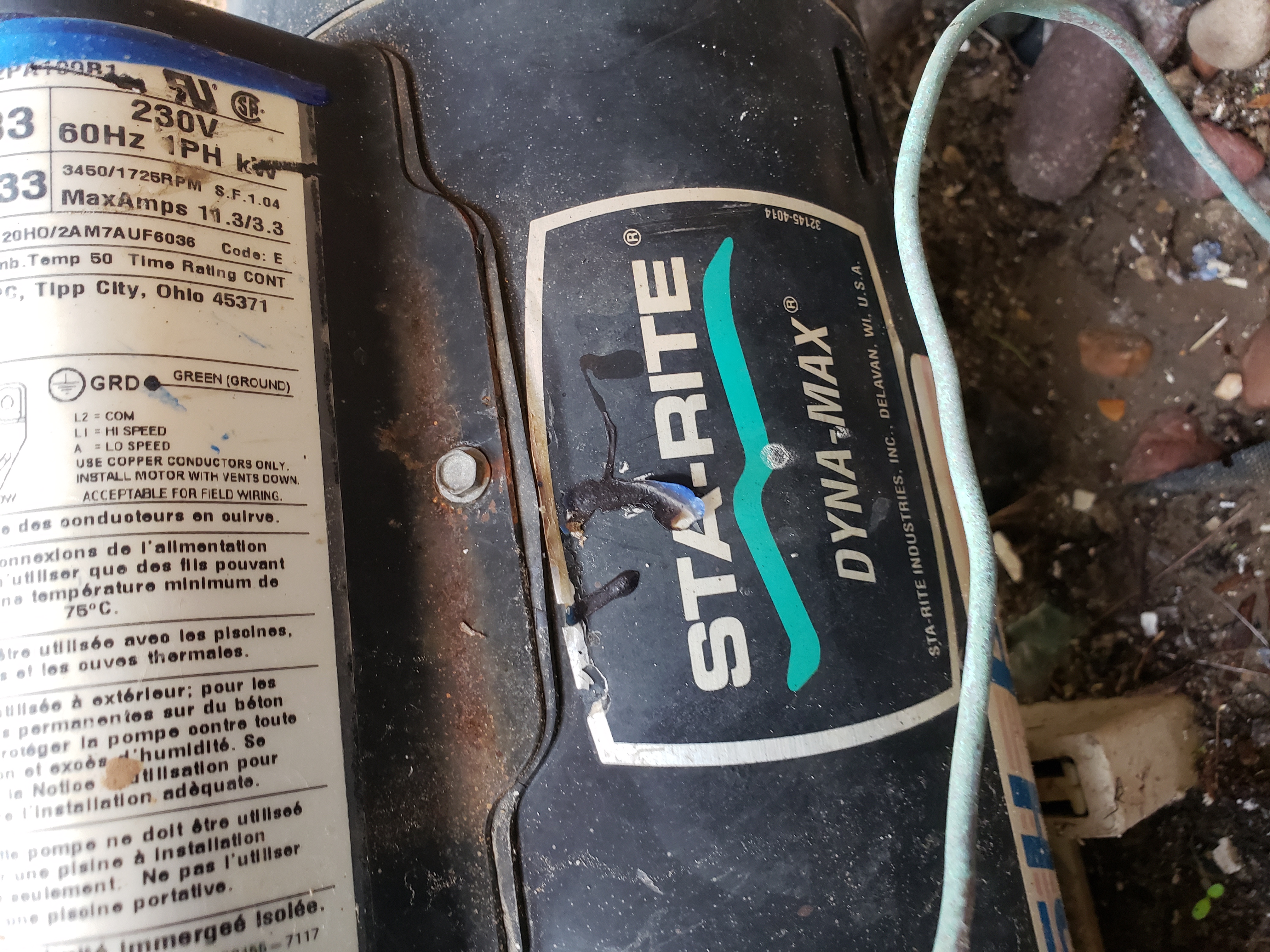 Century® (A.O. Smith) 2.0 HP Up-Rate Pool Pump Motor - USQ1202  Square Flange | 48Y Frame | Single Speed