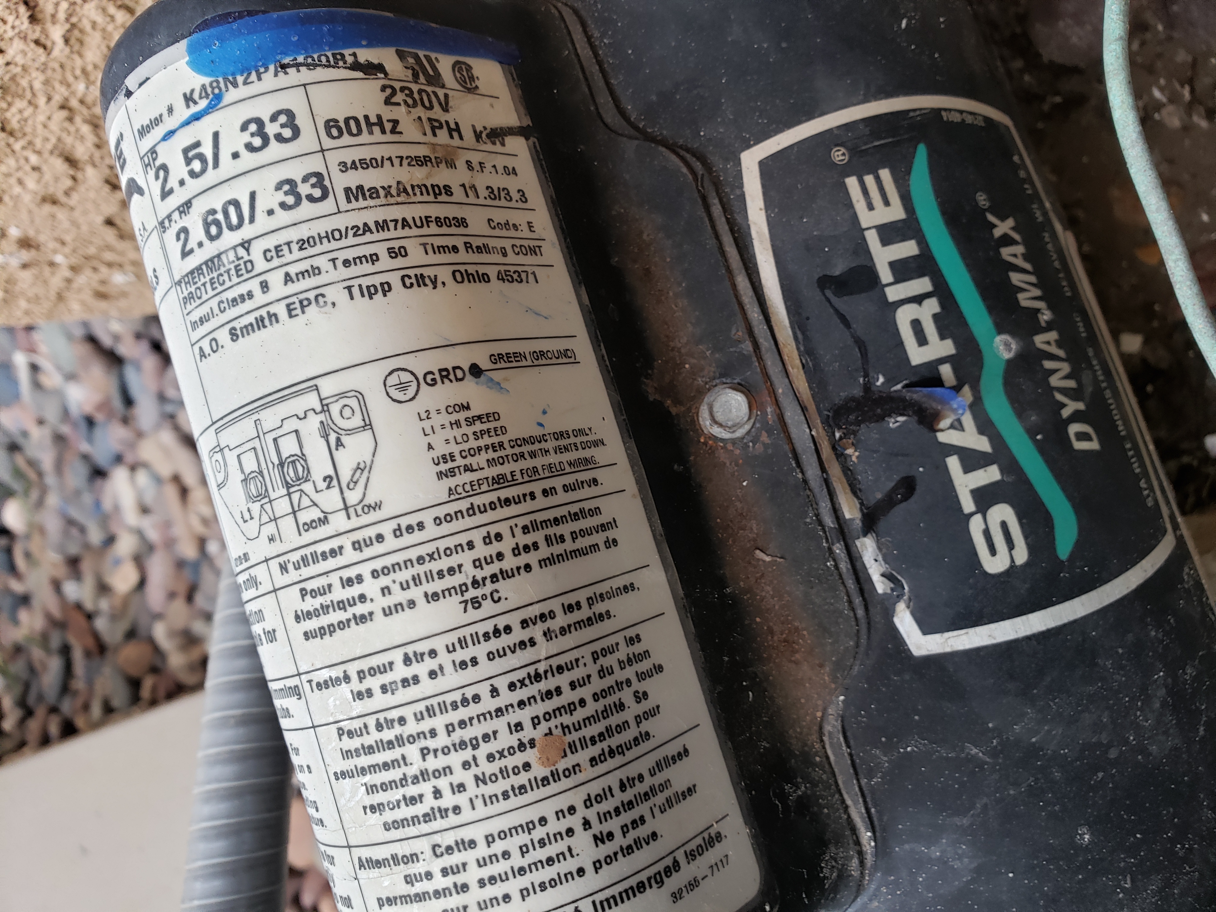 Century® (A.O. Smith) 2.0 HP Up-Rate Pool Pump Motor - USQ1202  Square Flange | 48Y Frame | Single Speed