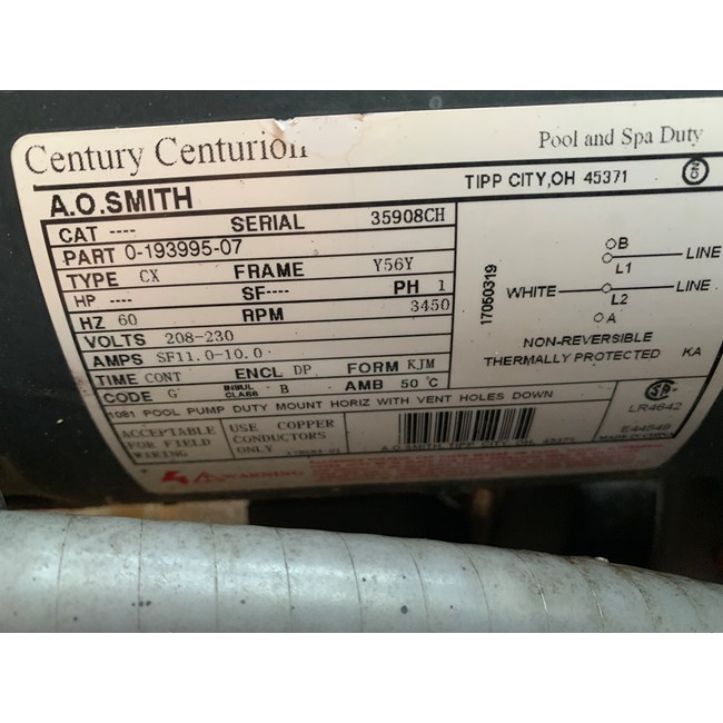 A.O. Smith Century 2.0 HP Square Flange 56Y Up Rate Motor - B2855