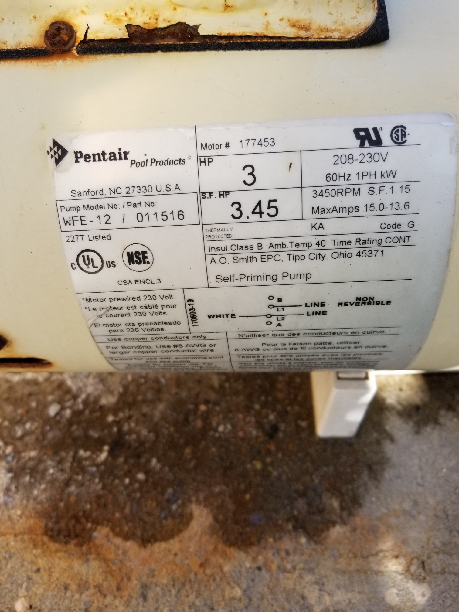 Questions for Century (A.O. Smith) 3.0 HP Full Rate EE Motor