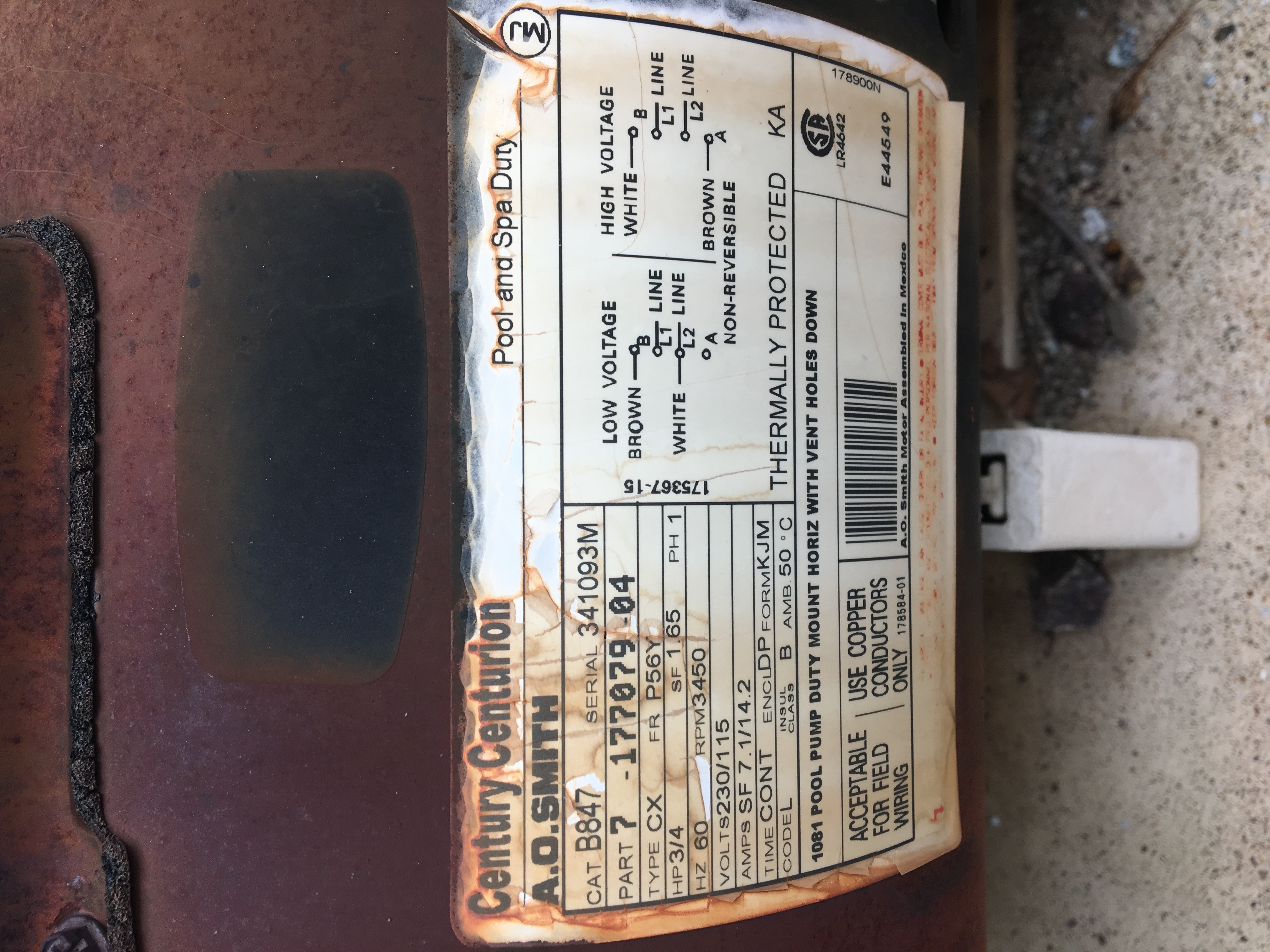 Questions for Century (A.O. Smith) .75 HP Full Rate Motor Questions for Century (A.O. Smith) .75 HP Full Rate Motor
