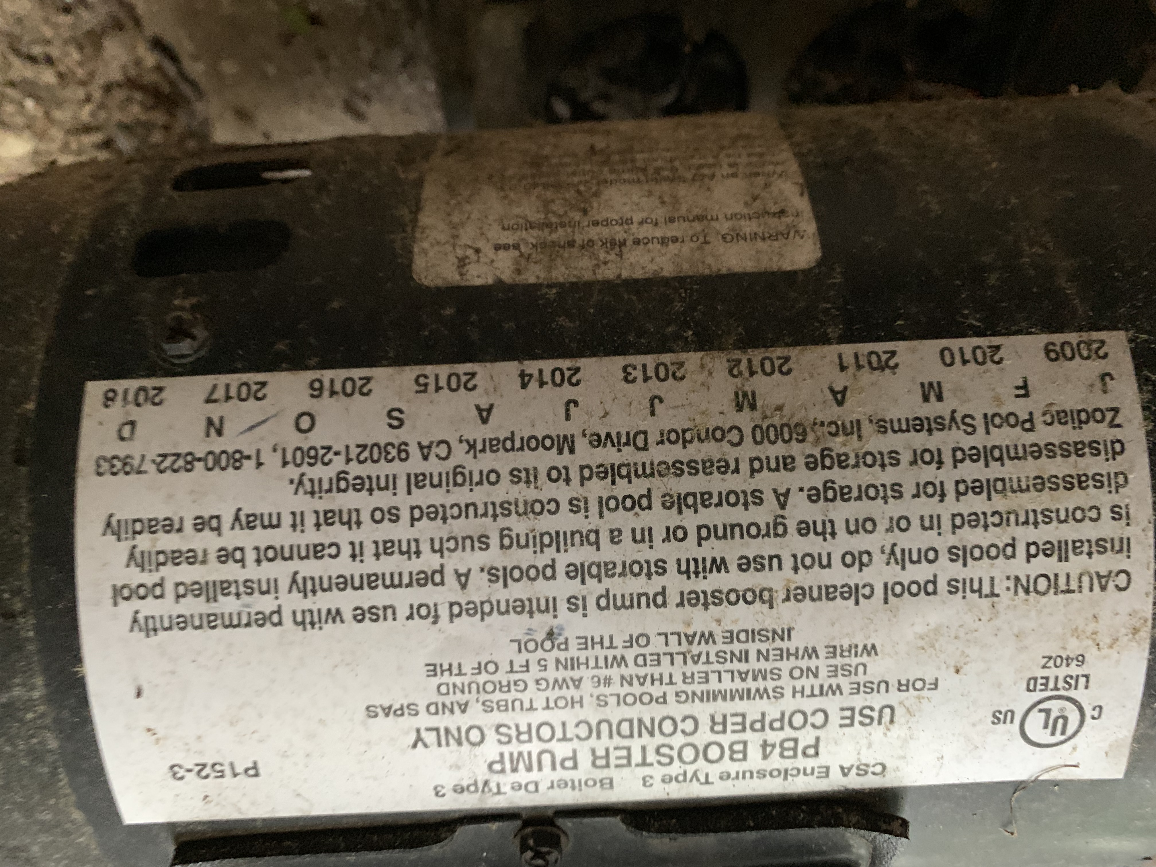 Century (A.O. Smith) .75 HP HP Full Polaris Booster Pump Motor, Round Flange 56C Frame, Single Speed - Model B625
