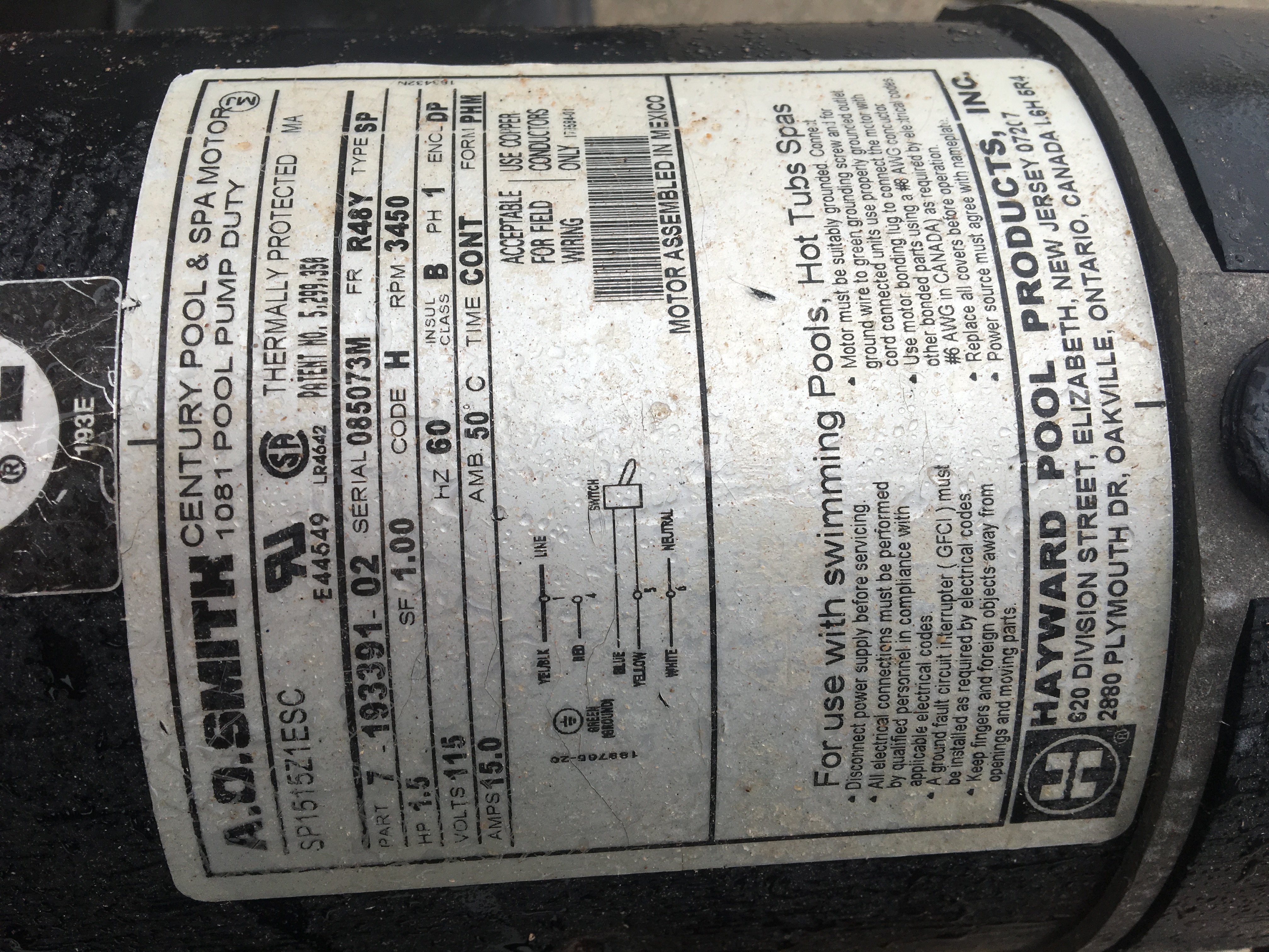 Century (A.O. Smith) Two-Speed Toggle Switch Assembly, Lo/Off/Hi - 356546 - 18313301