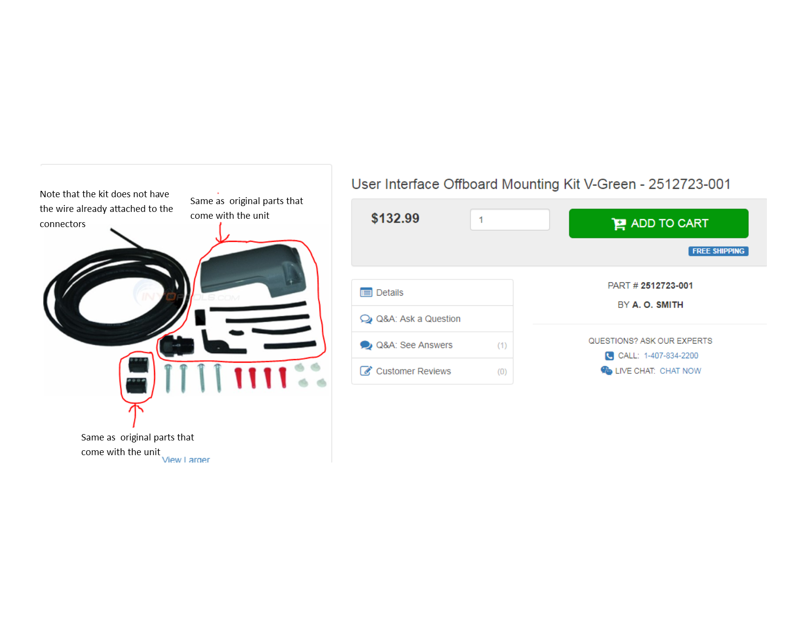 A.O. Smith User Interface Off-Board Mounting Kit - 2512723-001