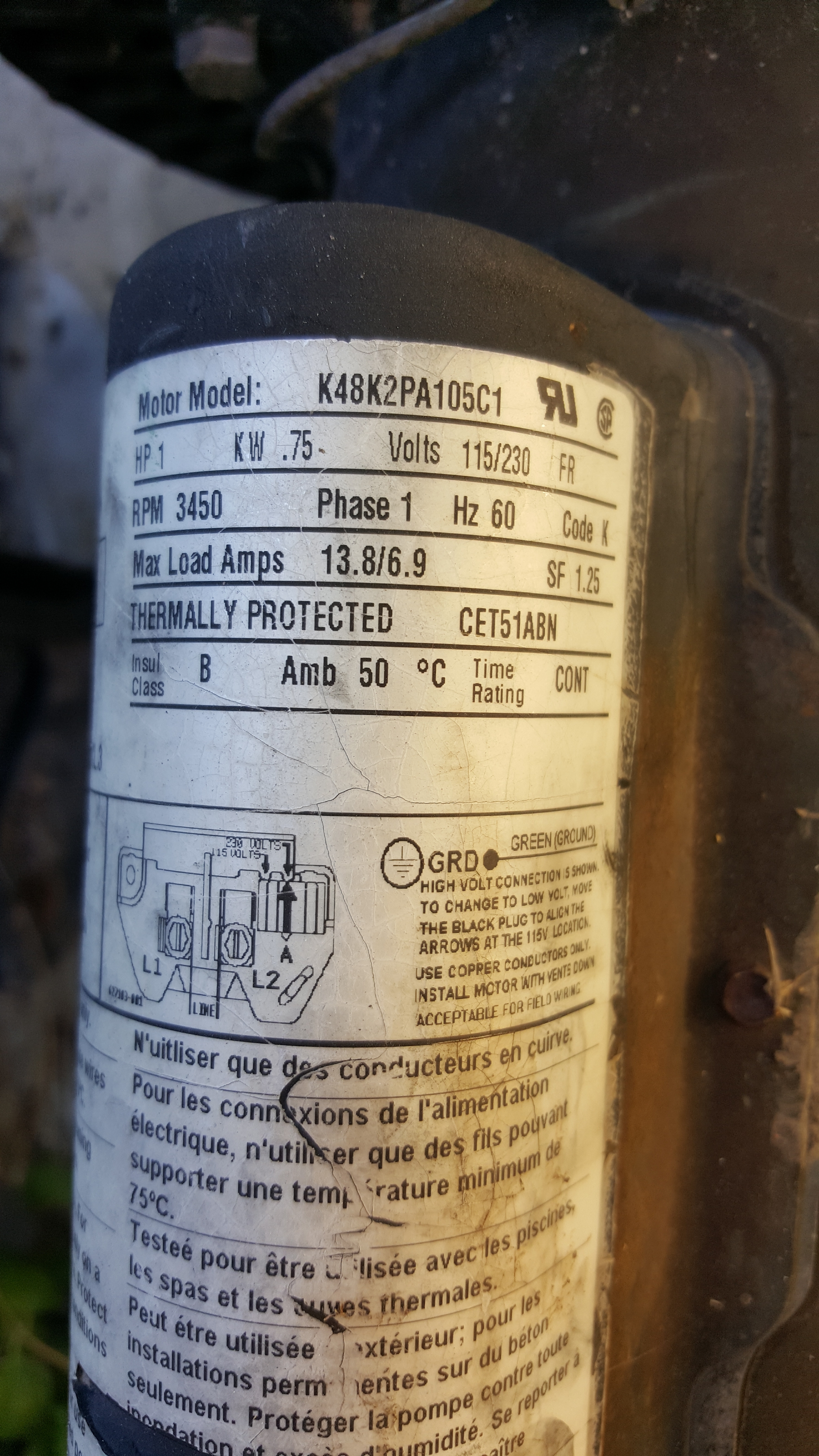 Century (A.O. Smith) 1.65 HP Motor, V-Green, Square Flange 48Y, Variable Speed - Model ECM16SQU