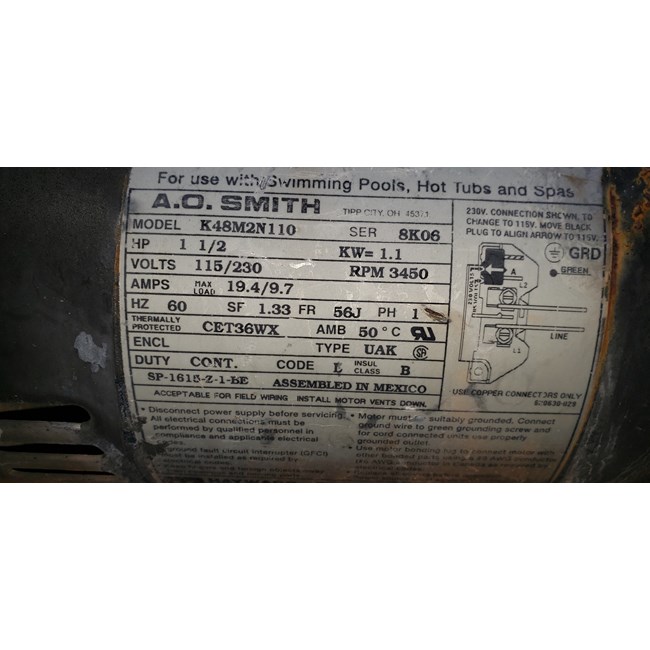 A.O. Smith Discontinued V-Green 2.7 HP Round Flange 56J Variable Speed Motor - ECM27CU