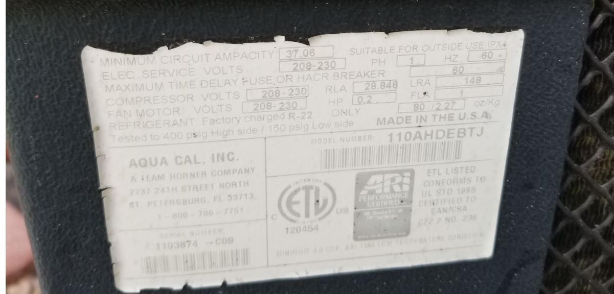 Questions for AquaCal FAN MOTOR 1/3 HP 825 RPM 208/230 OEM MOTOR