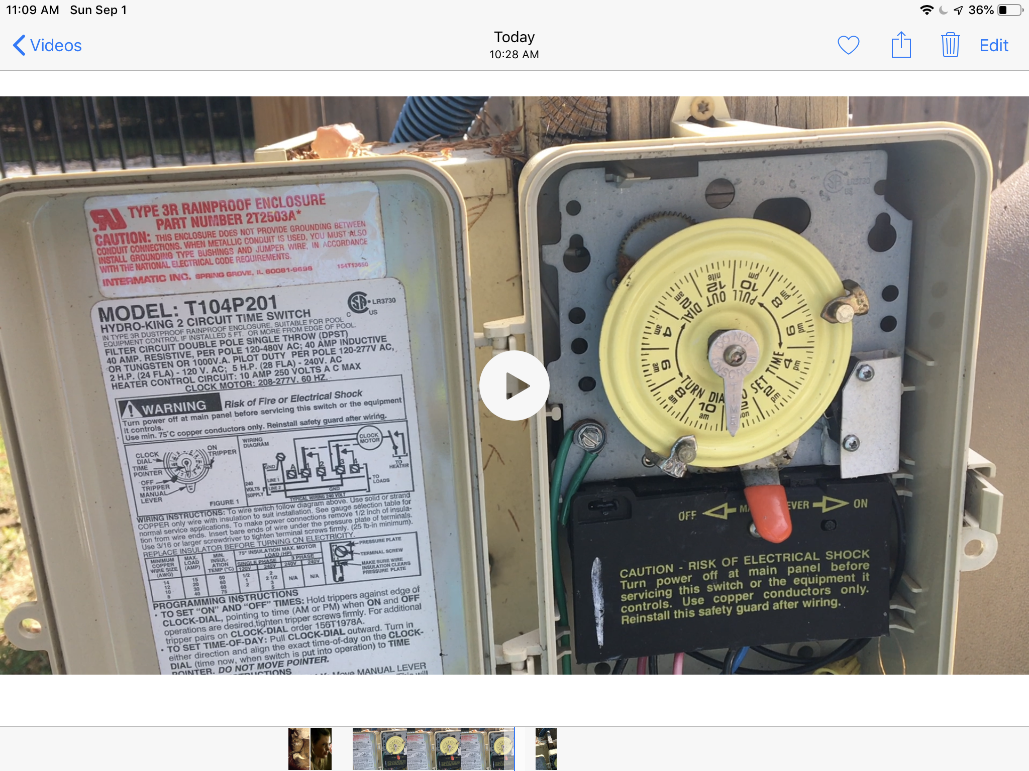 Intermatic Timer Mechanism for T104R201 Timer T104M201