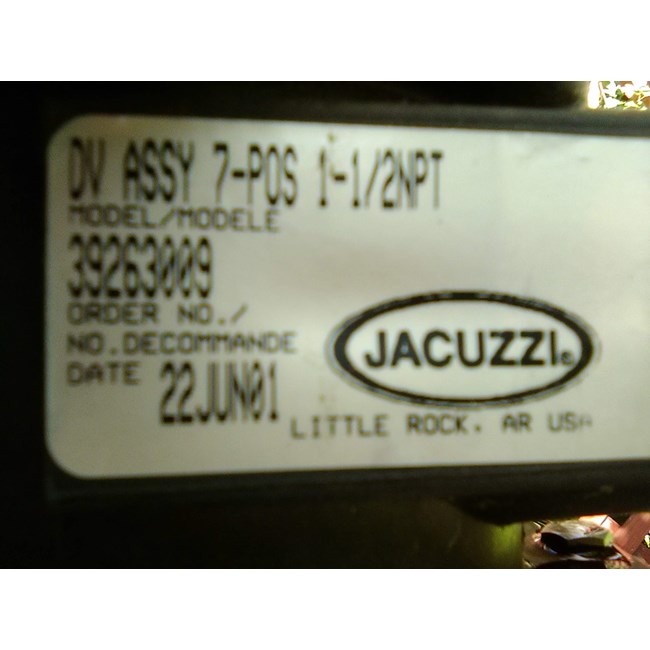 Jacuzzi Inc. Jacuzzi DVK6 DVK7 Valve Diverter with Spider Gasket - 39068705R