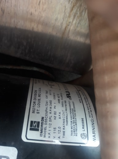 Magnetek Century (A.O. Smith) 1.0 HP Up Rate Thru Bolt Motor, 48Y Frame, Single Speed - Model BN25V1