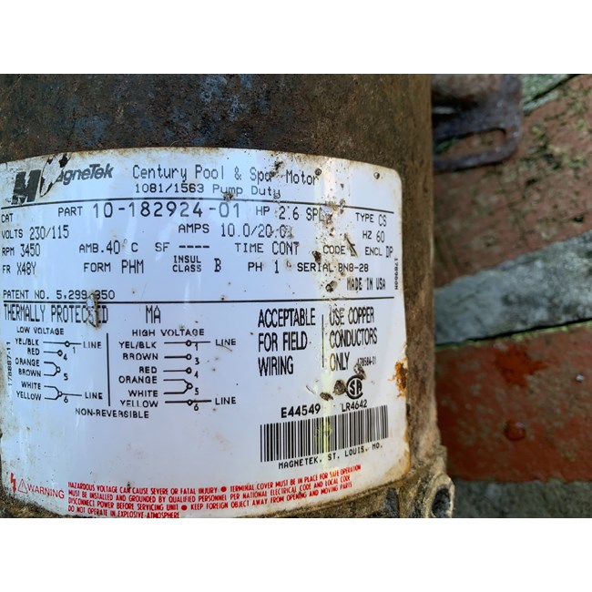 Magnetek Century 2 0 Hp Thru Bolt 48y Motor Bn40ss Inyopools Com Magnetek Century 2 0 Hp Thru Bolt 48y, Century Magnetek Electric Motor Wiring Diagram