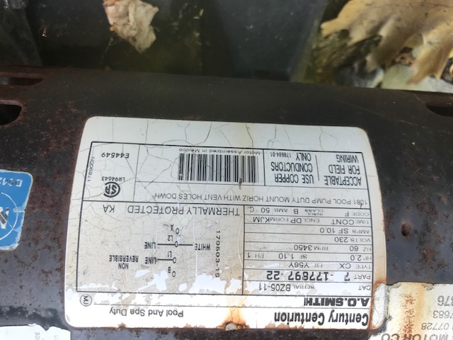 Magnetek Century® (A.O. Smith) 2.5 HP Up-Rate Pool Pump Motor - B2840  Square Flange | 56Y Frame | Single Speed - B2840/B2840V1