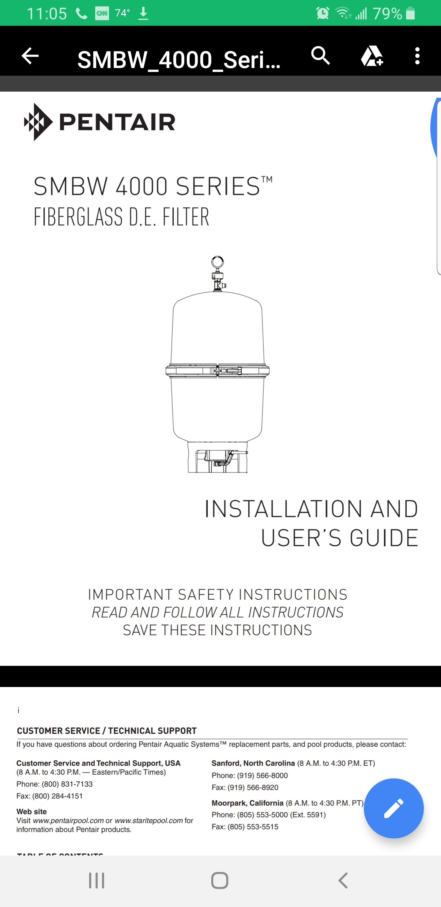 Custom Molded Products Air Relief Manual Valve Assembly for Pentair