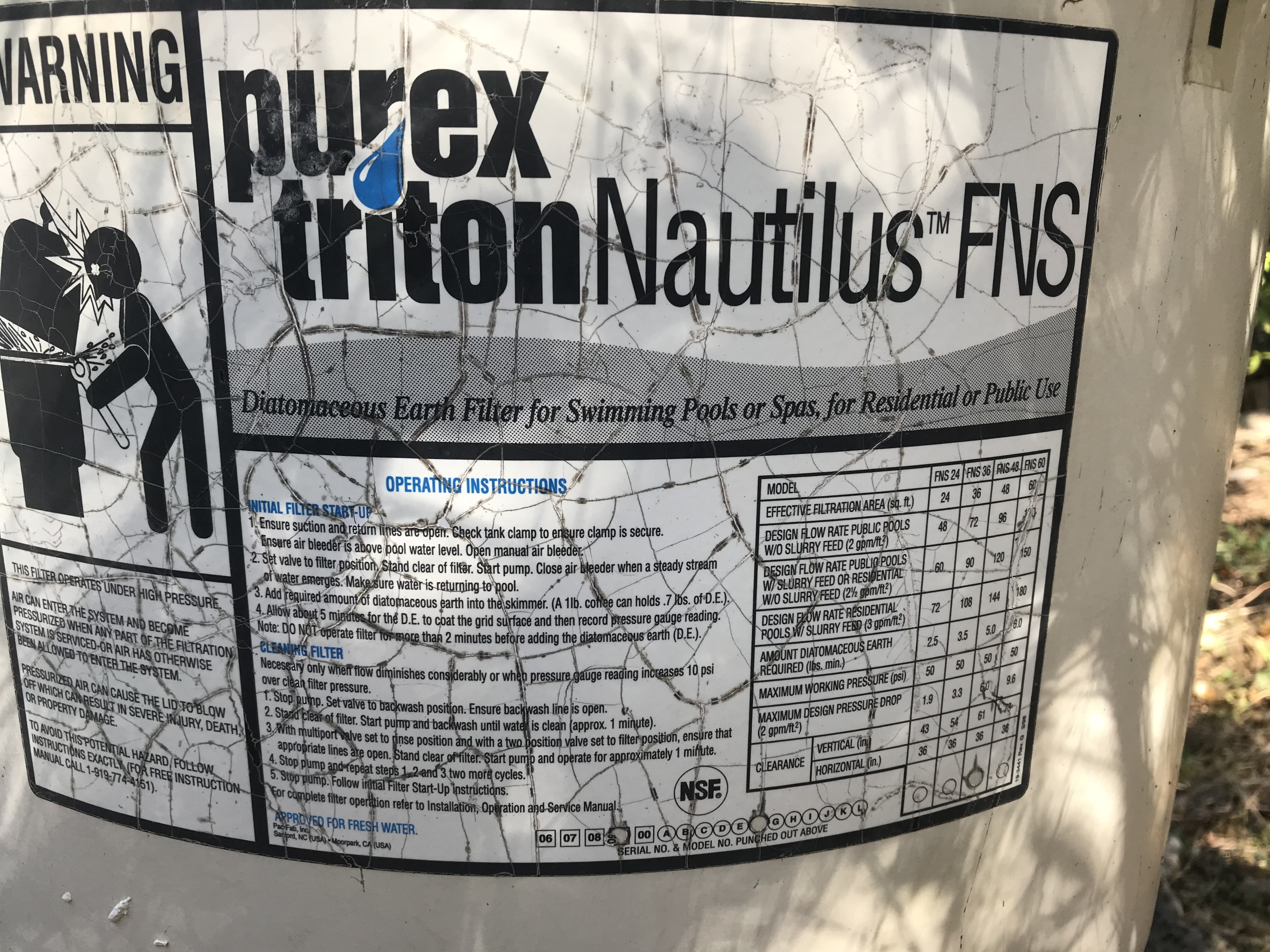 Pentair FNS Plus 48 sqft D.E. Filter w/o Valve - 180008 - INYOPools.com
