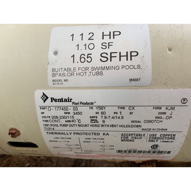 Pentair WhisperFlo Pump Impeller, 2 THP | 1.5HP Full Rated & 2HP Uprated | - 073129