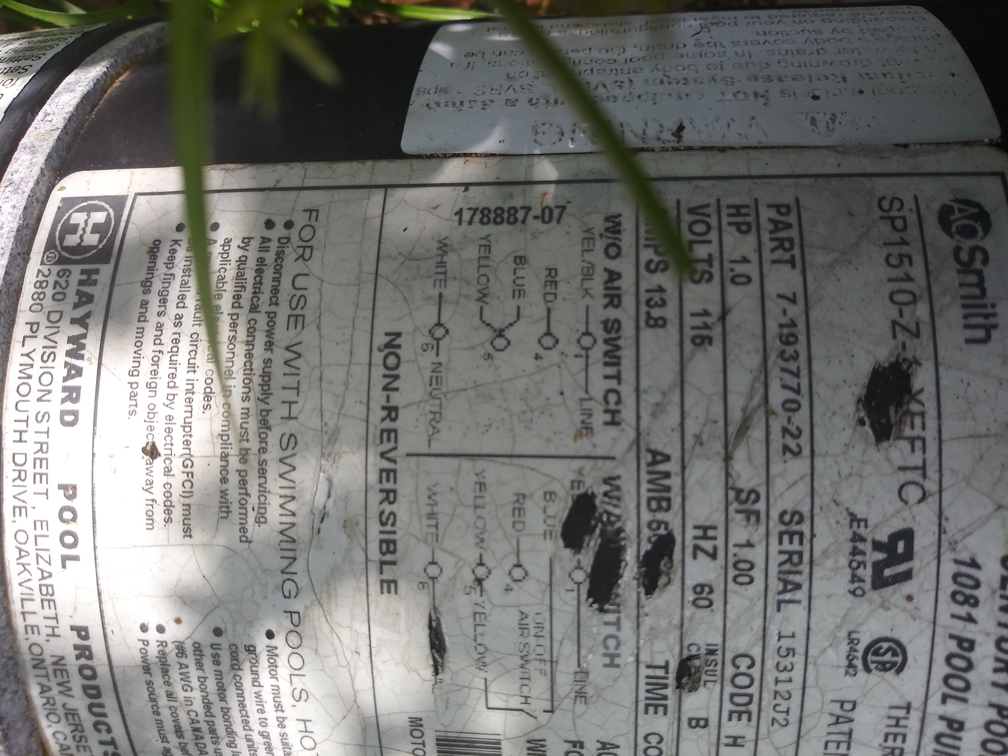 Pureline 1.0 HP Pure Pro XL Pump, Above Ground Pool, Single Speed, 115 Volt - PL1501