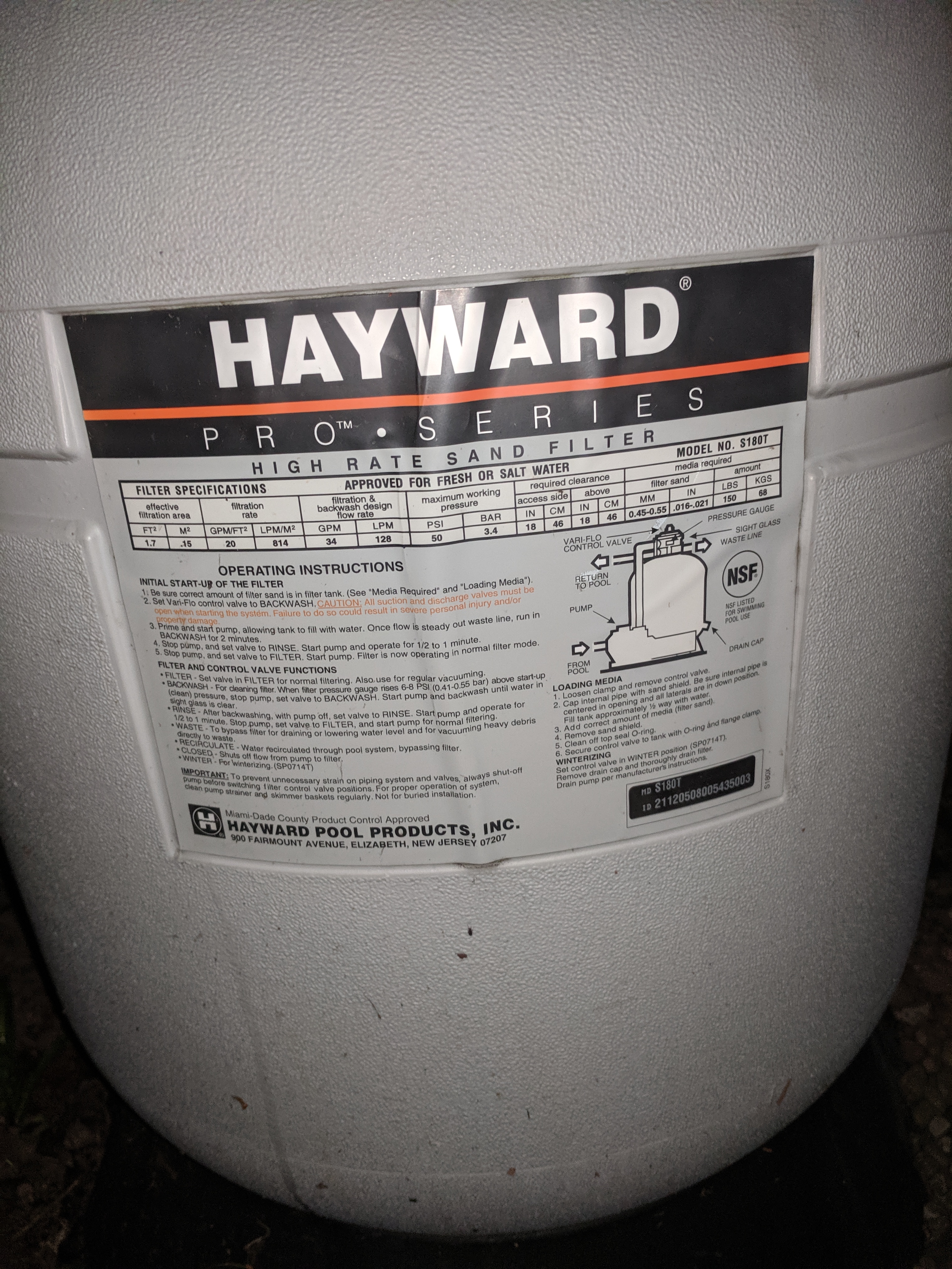 Pureline 1.0 HP Pure Pro XL Pump, Above Ground Pool, Single Speed, 115 Volt - PL1501