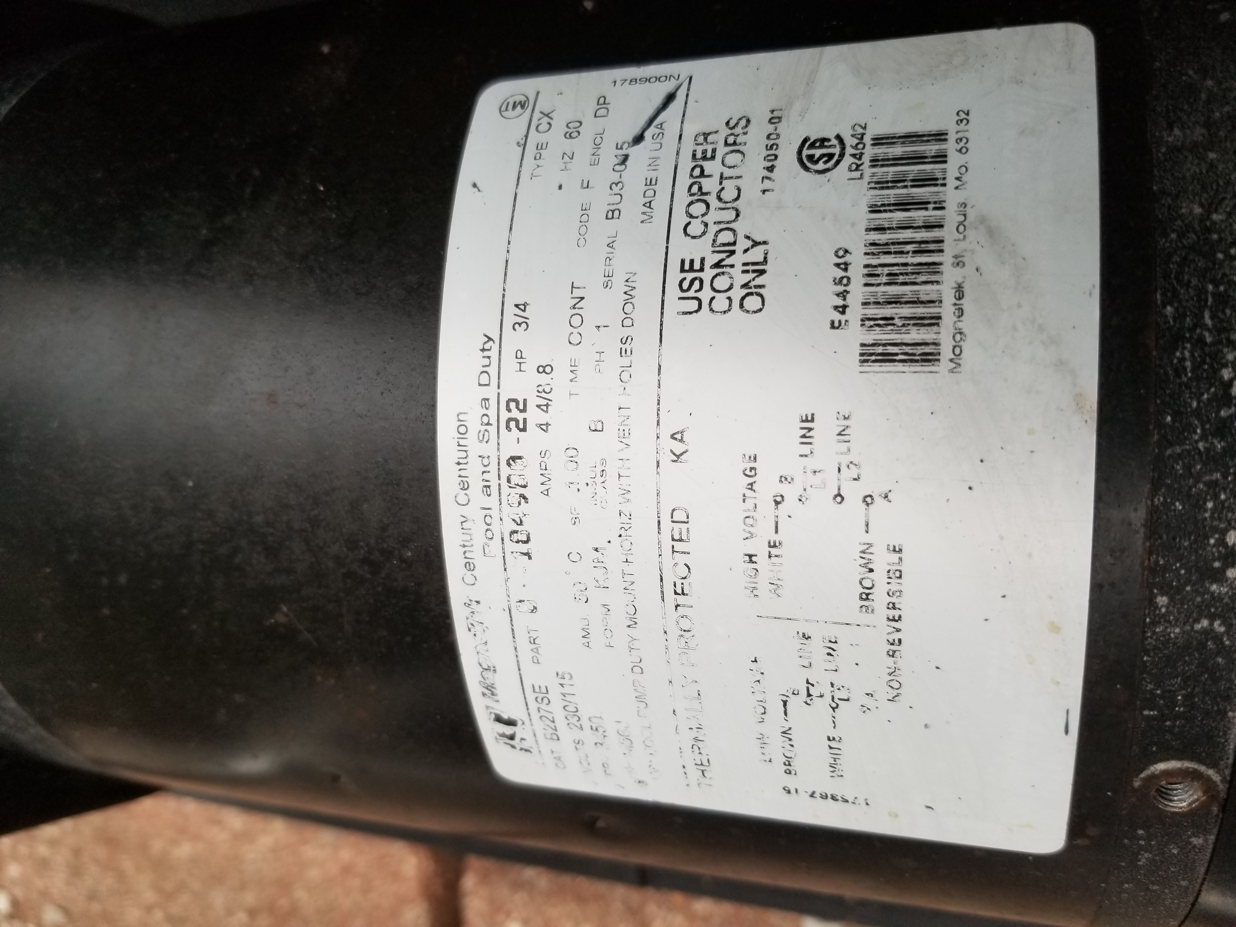 Pureline 1 H.P. In Ground Pool Pump - PL1600