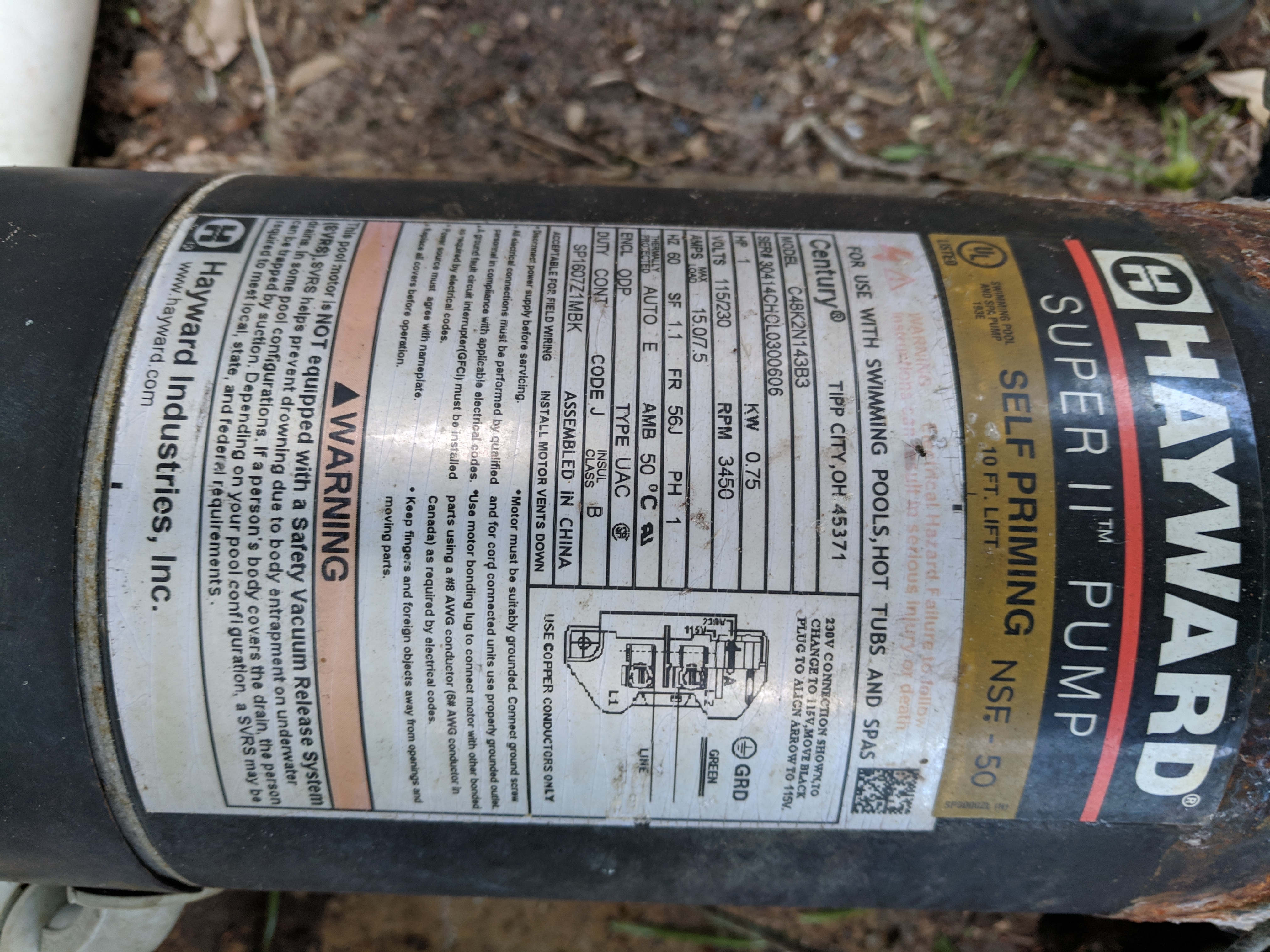 Pureline 1 H.P. In Ground Pool Pump - PL1600