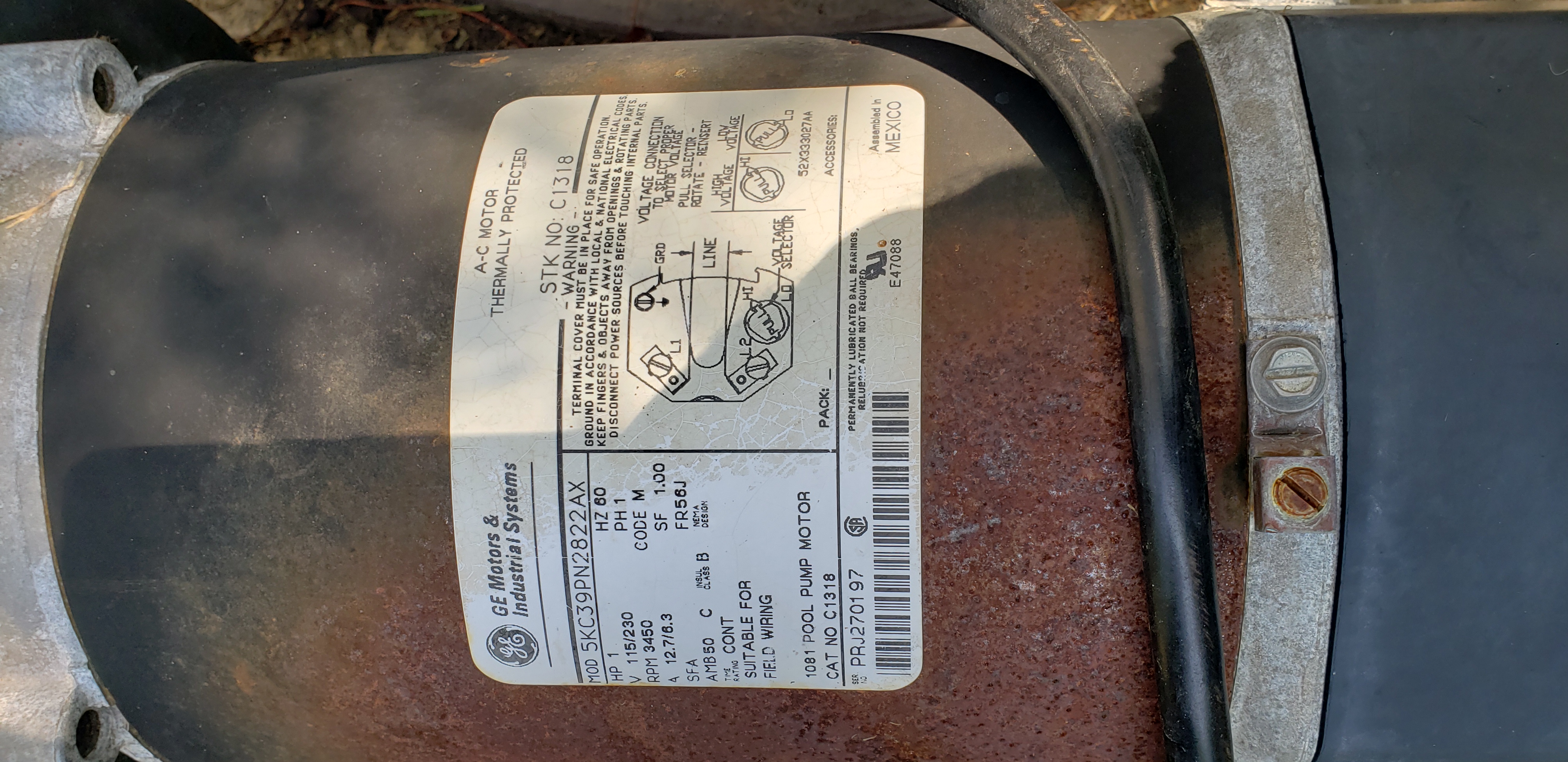 Pureline 1 H.P. In Ground Pool Pump - PL1600