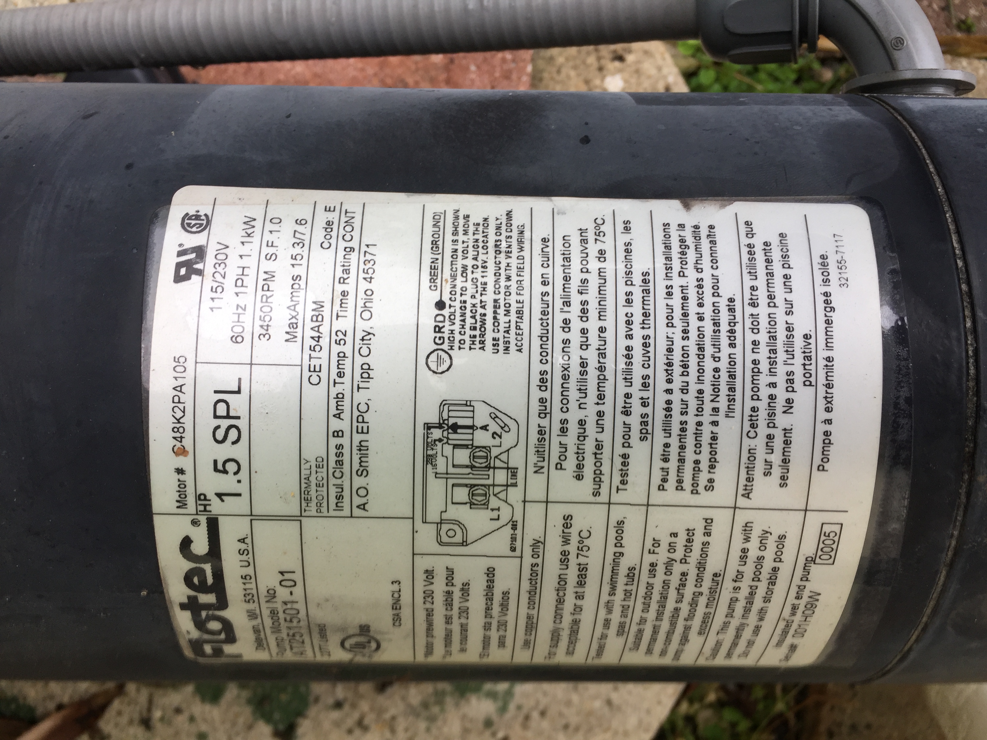 Pureline 1.5 H.P In Ground Pool Pump - PL1601