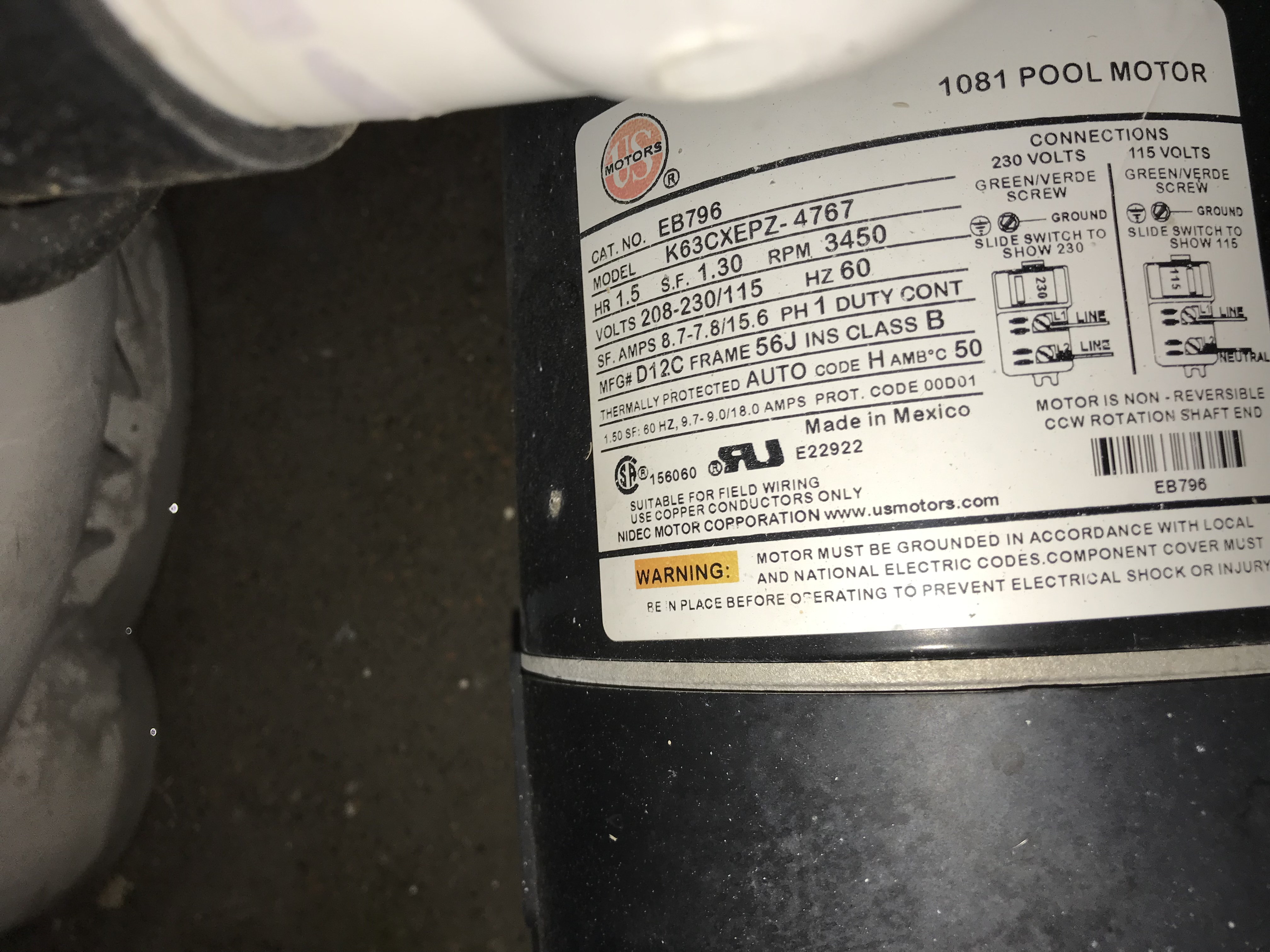 Pureline 1.5 H.P In Ground Pool Pump - PL1601