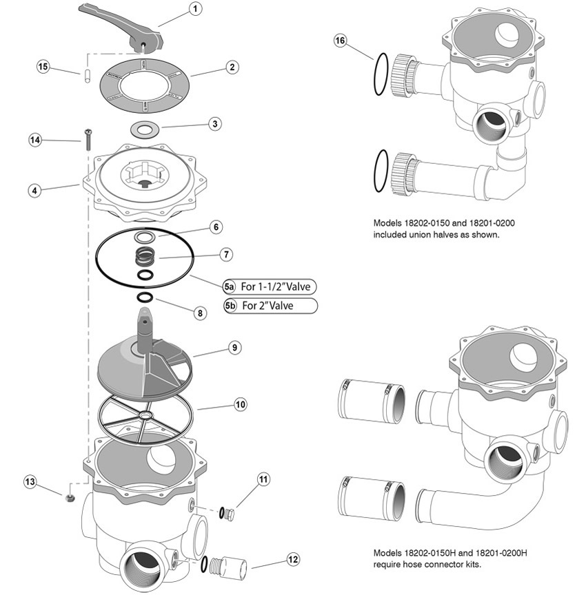 Praher Top Valve Assembly, 2", Black - E-50-S2B